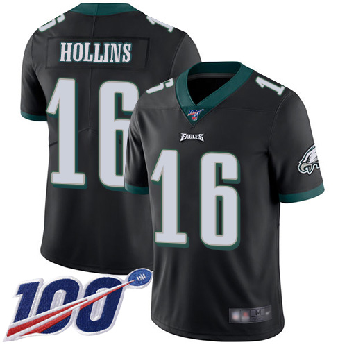 Men Philadelphia Eagles #16 Mack Hollins Black Alternate Vapor Untouchable NFL Jersey Limited Player